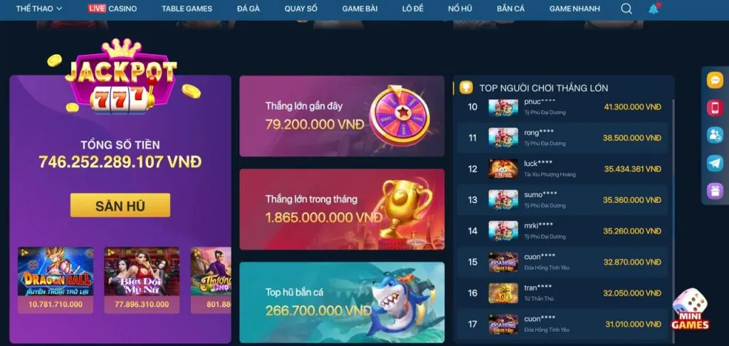 Trò chơi Slot Game tại 98win1